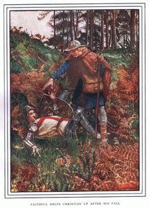 Faithful Helps Christian Up After His Fall